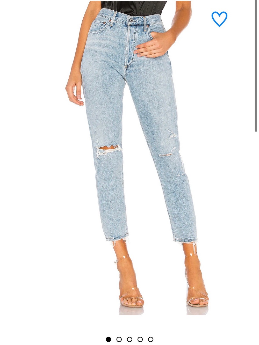 AGOLDE woman’s Light Blue Distressed Jeans